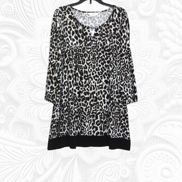 CJ Banks 1X Plus Size Animal Print Tunic Top - Picture 2 of 3